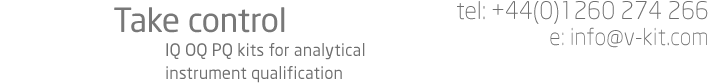 v-kit IQ OQ PQ kits for analytical instrument qualification